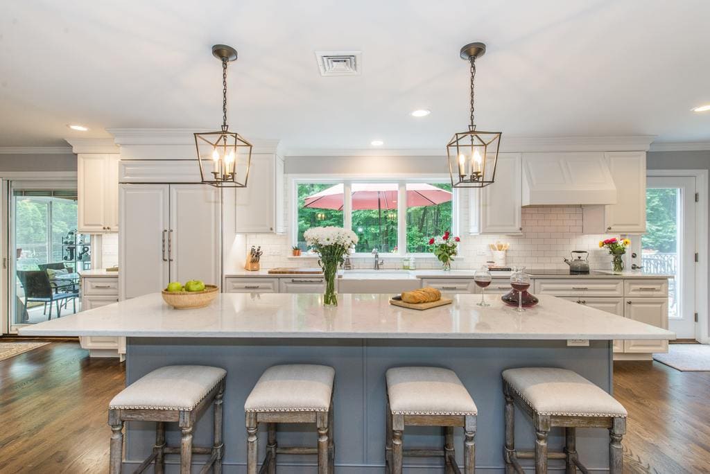 Open Concept White Kitchen in Denville